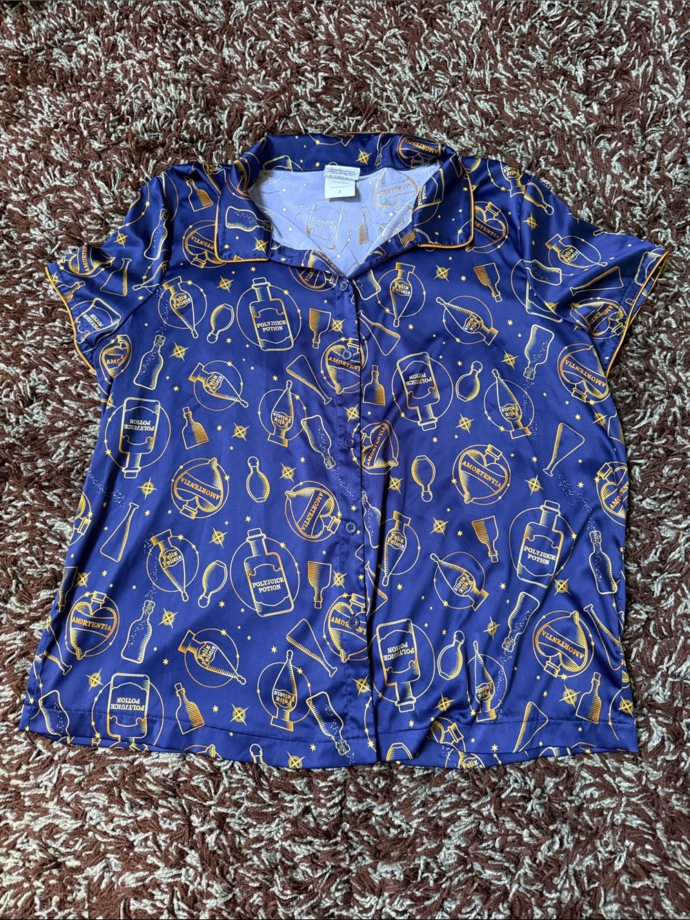Warner Bros. Harry Potter Blue and Gold Potion Print pajamas Shirt
